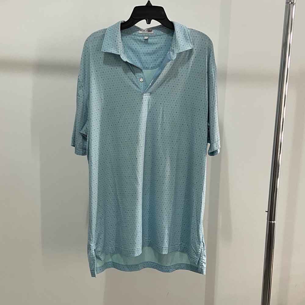 Peter Millar Sky Blue Polo with Pattern